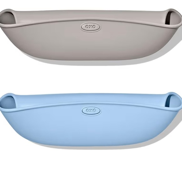 Oxo Silicone Pocket Bibs Roll up - Navy & Teal Green (2 Pack) - Picture 3 of 7